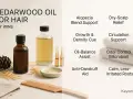 Aceite de cedro para que sirve: apoya el crecimiento, alivia la caspa y el cuero cabelludo seco, equilibra el aceite y calma las raíces.