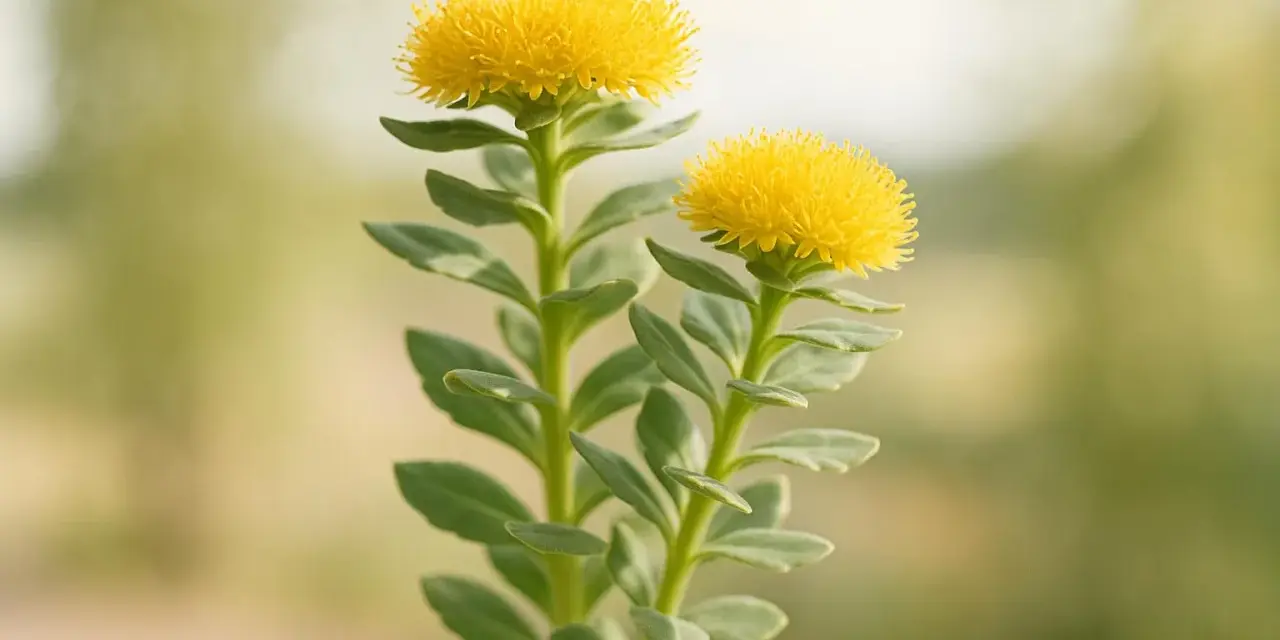 Dos flores amarillas de rhodiola, planta conocida por sus propiedades adaptógenas y para qué sirve en la mejora del rendimiento físico y mental.