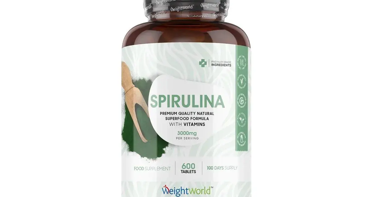 Bote de espirulina WeightWorld, ideal para saber como tomar espirulina para adelgazar. Contiene 600 comprimidos.