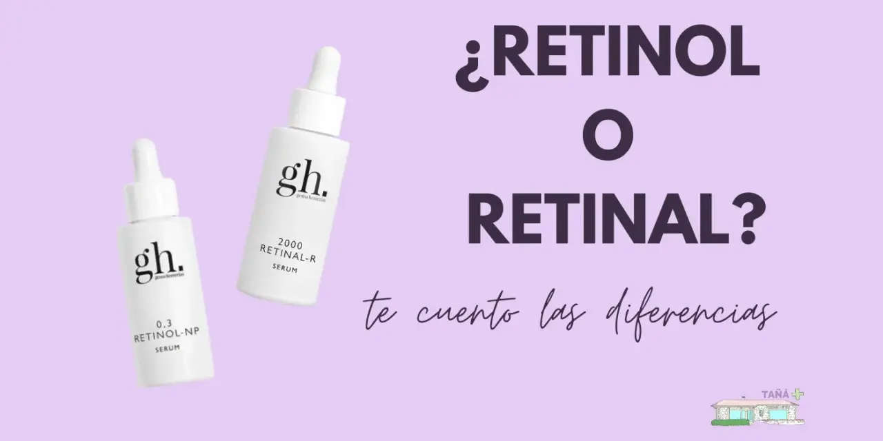 Dos sérums, uno de retinol y otro de retinal, se presentan para explicar las diferencias entre ambos.
