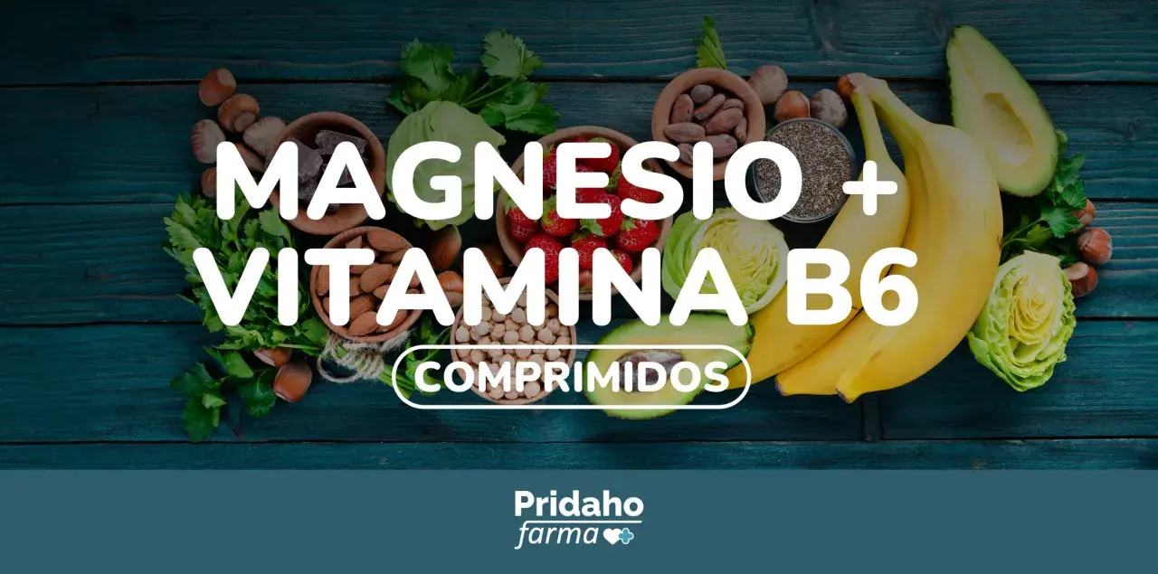 Magnesio y vitamina B6: comprimidos con frutas y frutos secos. Consulta los efectos secundarios antes de tomar.