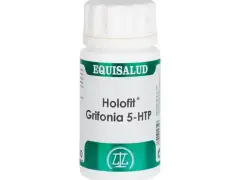 Bote de Holofit Griffonia 5-HTP de Equisalud. La griffonia es una planta que se usa para mejorar el estado de ánimo y el sueño.