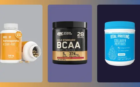 Suplementos para mujeres de 50 años: Ashwagandha, BCAA y Colágeno.