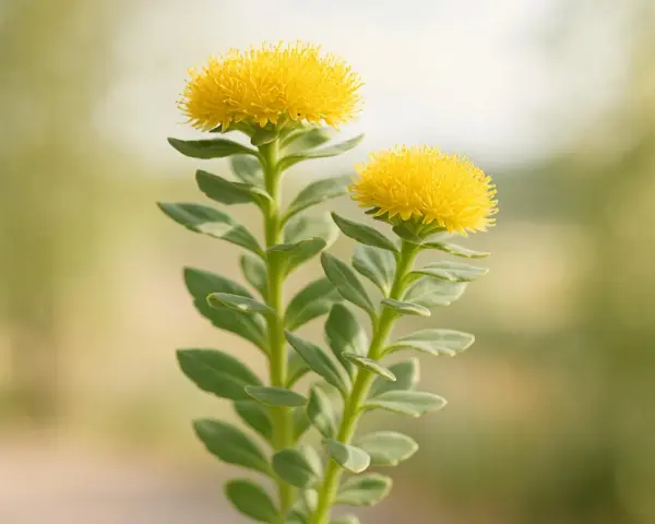 Dos flores amarillas de rhodiola, planta conocida por sus propiedades adaptógenas y para qué sirve en la mejora del rendimiento físico y mental.