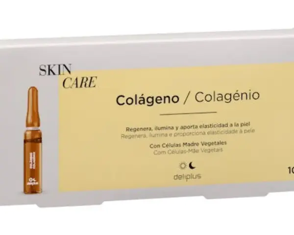 Caja de colágeno Deliplus de Mercadona. Su composición incluye células madre vegetales para regenerar, iluminar y dar elasticidad a la piel.
