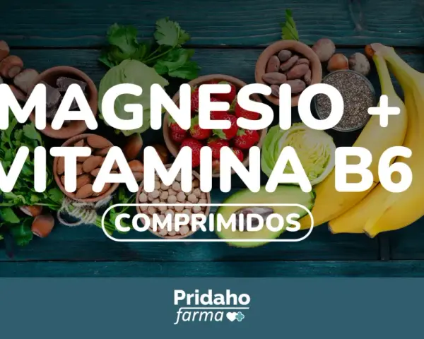Magnesio y vitamina B6: comprimidos con frutas y frutos secos. Consulta los efectos secundarios antes de tomar.