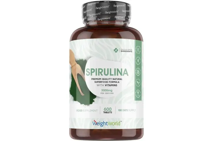 Bote de espirulina WeightWorld, ideal para saber como tomar espirulina para adelgazar. Contiene 600 comprimidos.