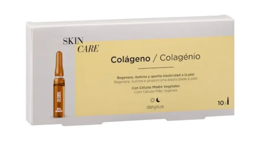Caja de colágeno Deliplus de Mercadona. Su composición incluye células madre vegetales para regenerar, iluminar y dar elasticidad a la piel.