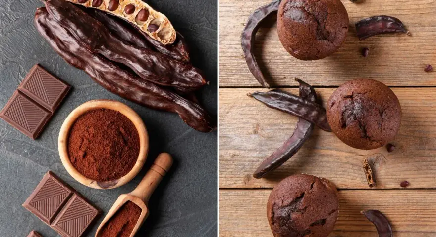 Harina de algarroba, sus propiedades en muffins y chocolate.