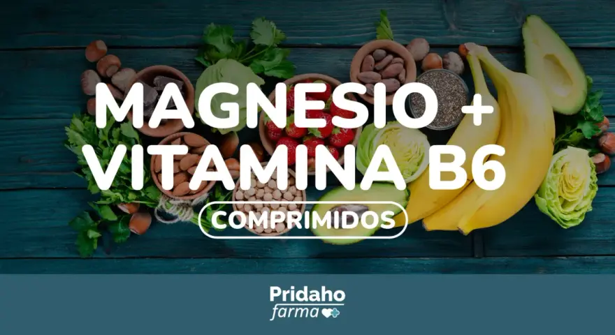 Magnesio y vitamina B6: comprimidos con frutas y frutos secos. Consulta los efectos secundarios antes de tomar.