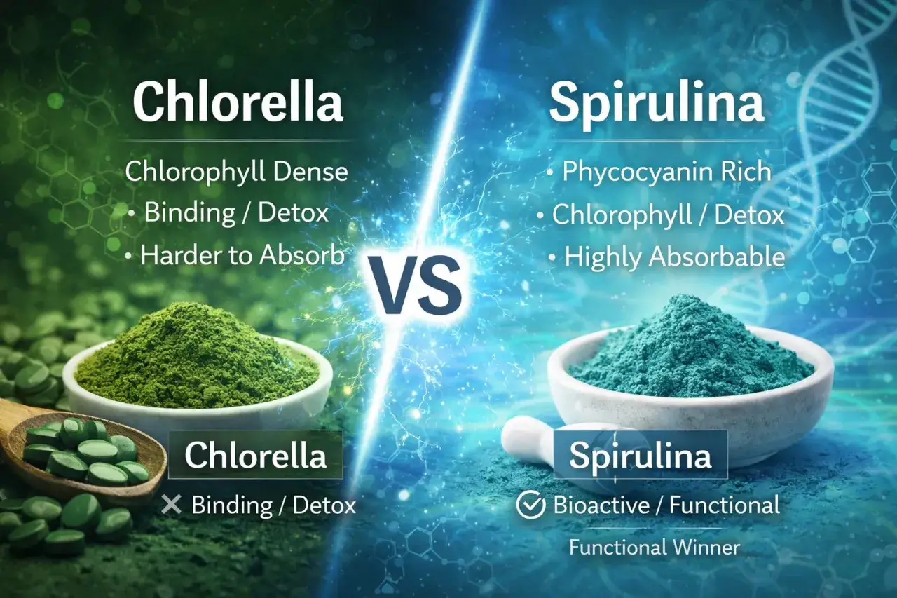 Chlorella y espirulina: ¿para qué sirven? Compara sus beneficios, absorción y usos.